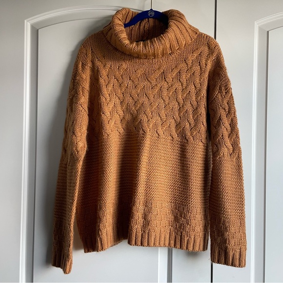 Lulus Adoring Heart Camel Knit Turtleneck Sweater - Picture 4 of 10